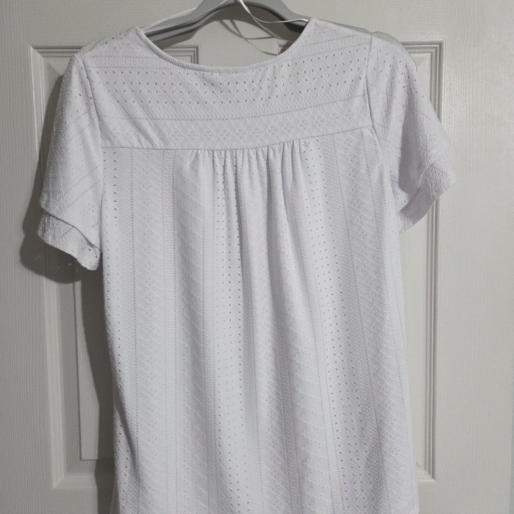 Kim Rogers White Eyelet Blouse - Picture 3 of 4